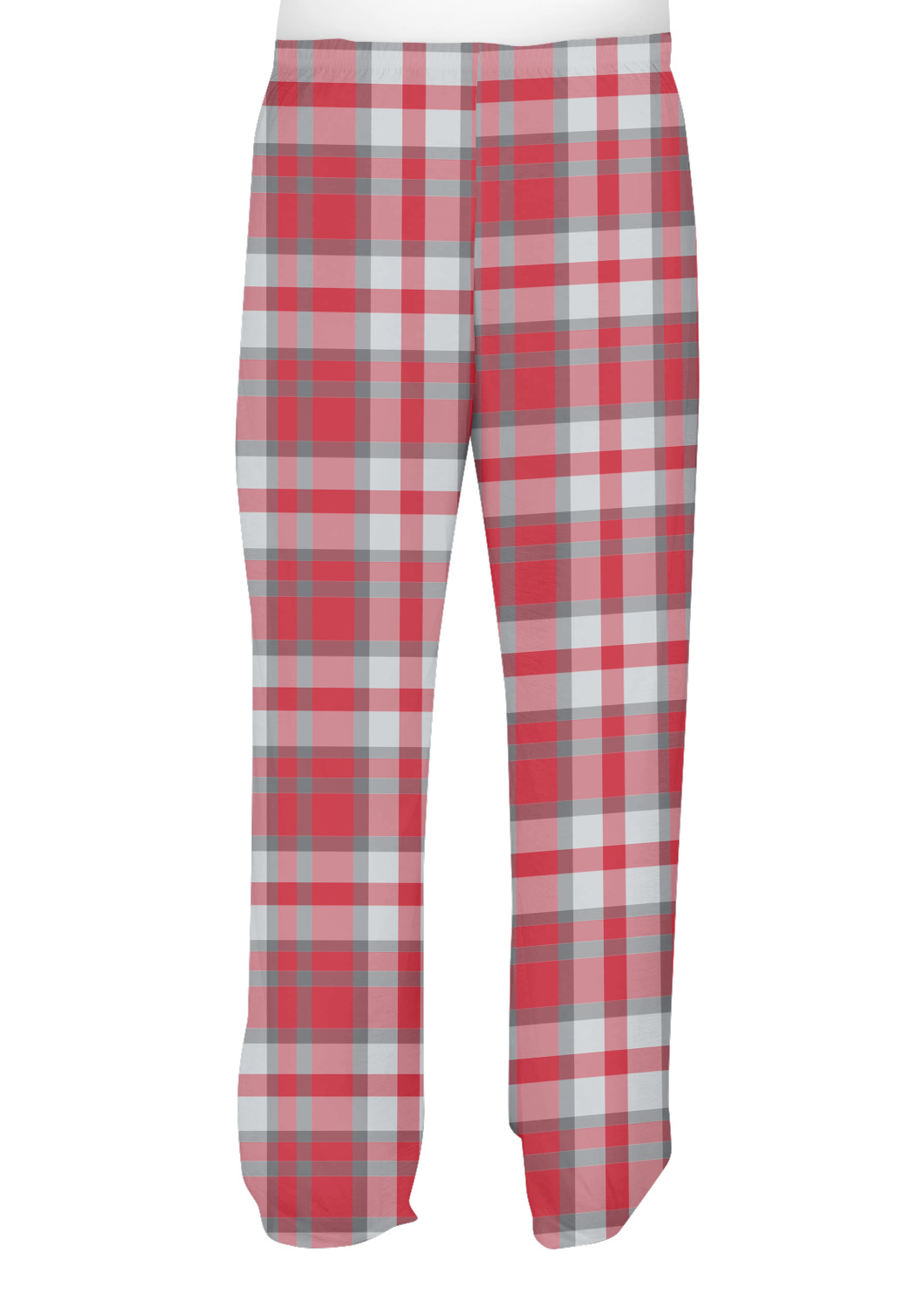 Custom Red & Gray Plaid Mens Pajama Pants