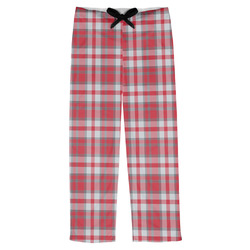 Red & Gray Plaid Mens Pajama Pants - XS