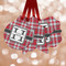 Red & Gray Plaid Metal Ornaments - Parent Main