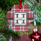 Red & Gray Plaid Metal Paw Ornament - Lifestyle