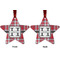 Red & Gray Plaid Metal Star Ornament - Front and Back