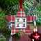 Red & Gray Plaid Metal Star Ornament - Lifestyle