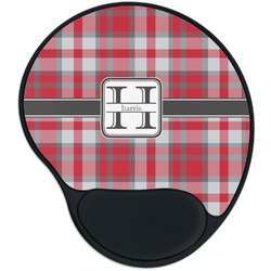 Red & Gray Plaid Mouse Pad with Wrist Support