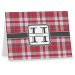 Red & Gray Plaid Note cards (Personalized)