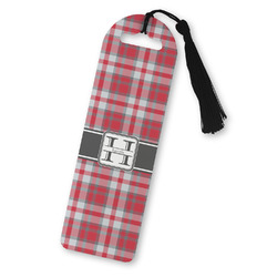 Red & Gray Plaid Plastic Bookmark (Personalized)