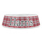 Red & Gray Plaid Plastic Pet Bowls - Large - FRONT