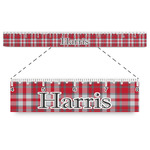 Red & Gray Plaid Plastic Ruler - 12" (Personalized)