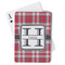 Red & Gray Plaid Playing Cards - Front View