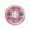 Red & Gray Plaid Printed Icing Circle - XSmall - On Cookie