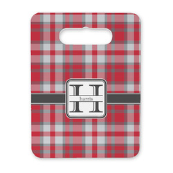 Red & Gray Plaid Rectangular Trivet with Handle (Personalized)
