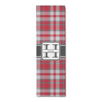 Red & Gray Plaid Runner Rug - 2.5'x8' w/ Name and Initial