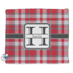 Red & Gray Plaid Security Blanket - Single Sided (Personalized)