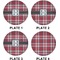 Red & Gray Plaid Set of Lunch / Dinner Plates (Approval)