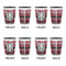 Red & Gray Plaid Shot Glassess - Two Tone - Set of 4 - APPROVAL