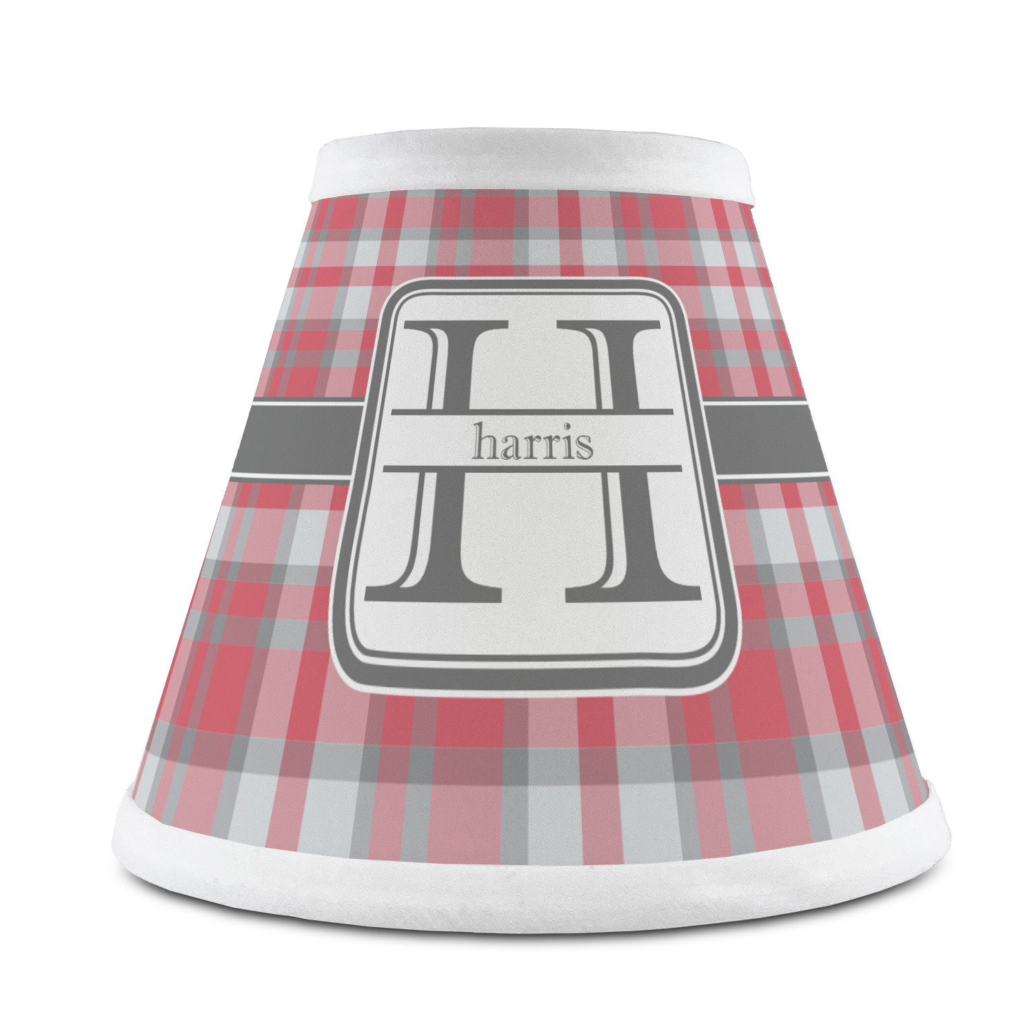 red plaid chandelier shades