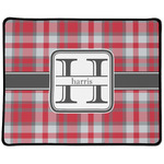 Red & Gray Plaid Large Gaming Mouse Pad - 12.5" x 10" (Personalized)