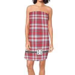 Red & Gray Plaid Spa / Bath Wrap (Personalized)