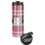 Red & Gray Plaid Stainless Steel Skinny Tumbler (Personalized)