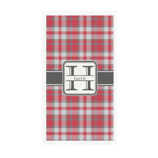 Custom Red & Gray Plaid Guest Paper Towels - Full Color - Standard (Personalized)