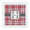 Red & Gray Plaid Standard Decorative Napkins (Personalized)