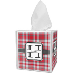 Red & Gray Plaid Tissue Box Cover (Personalized)
