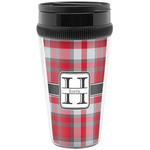 Red & Gray Plaid Acrylic Travel Mug without Handle (Personalized)