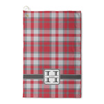 Red & Gray Plaid Waffle Weave Golf Towel (Personalized)