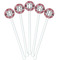 Red & Gray Plaid White Plastic 5.5" Stir Stick - Fan View