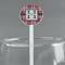 Red & Gray Plaid White Plastic 5.5" Stir Stick - Round - Main