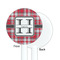 Red & Gray Plaid White Plastic 5.5" Stir Stick - Single Sided - Round - Front & Back