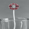 Red & Gray Plaid White Plastic 7" Stir Stick - Oval - Main