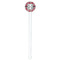 Red & Gray Plaid White Plastic 7" Stir Stick - Round - Single Stick