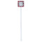 Red & Gray Plaid White Plastic Stir Stick - Double Sided - Square - Single Stick