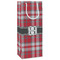 Red & Gray Plaid Wine Gift Bag - Matte - Main