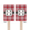 Red & Gray Plaid Wooden 6.25" Stir Stick - Rectangular - Double Sided - Front & Back