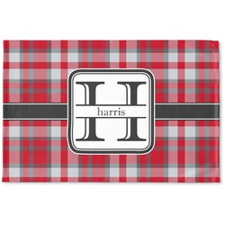 Red & Gray Plaid Woven Mat (Personalized)