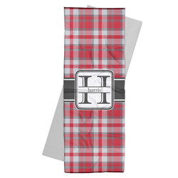 Red & Gray Plaid Yoga Mat Towel (Personalized)