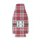 Red & Gray Plaid Zipper Bottle Cooler - Set of 4 - FRONT