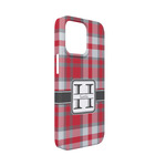 Red & Gray Plaid iPhone Case - Plastic - iPhone 13 Mini (Personalized)