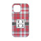Red & Gray Plaid iPhone 13 Mini Tough Case - Back