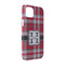 Red & Gray Plaid iPhone 14 Case - Angle