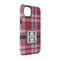 Red & Gray Plaid iPhone 14 Pro Tough Case - Angle