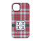 Red & Gray Plaid iPhone 14 Pro Tough Case - Back