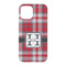 Red & Gray Plaid iPhone 15 Case - Back