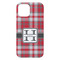 Red & Gray Plaid iPhone 15 Plus Case - Back