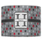 Red & Gray Polka Dots 16" Drum Lampshade - FRONT (Fabric)