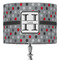 Red & Gray Polka Dots 16" Drum Lampshade - ON STAND (Fabric)