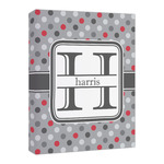 Red & Gray Polka Dots Canvas Print - 16x20 (Personalized)