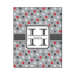 Red & Gray Polka Dots Wood Print - 16x20 (Personalized)