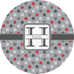 Red & Gray Polka Dots Multipurpose Round Labels - 2" (Personalized)